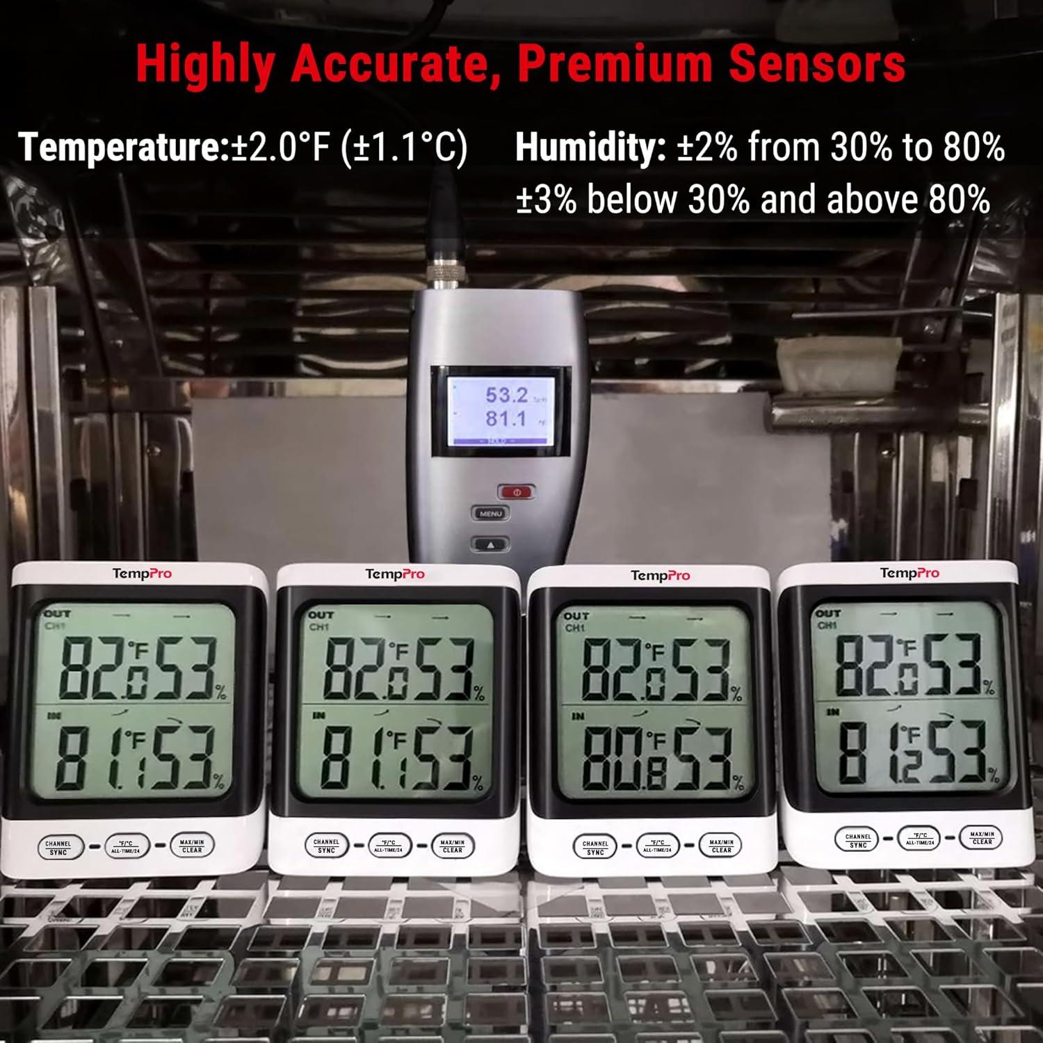 imageTempPro Indoor Outdoor Thermometer Wireless 500 ft Outside Thermometer with ColdResistant Sensor Outdoor Thermometer Waterproof for Patio with 33quot LCD Backlit Display Previously ThermoPro