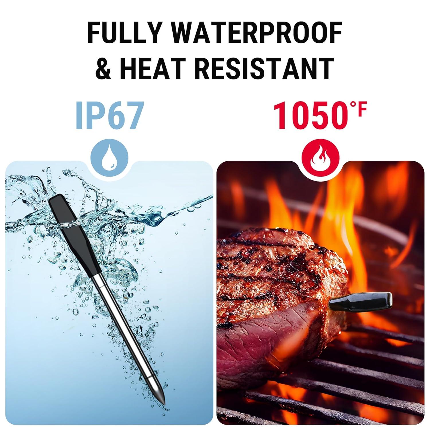 imageTempSpike Pro Wireless Meat Thermometer WiFi Bluetooth Meat Thermometer with Detachable Meat Probes 1050F Heat Resistance Food Cooking Thermometer for Grilling BBQ Oven Fryer Smoker