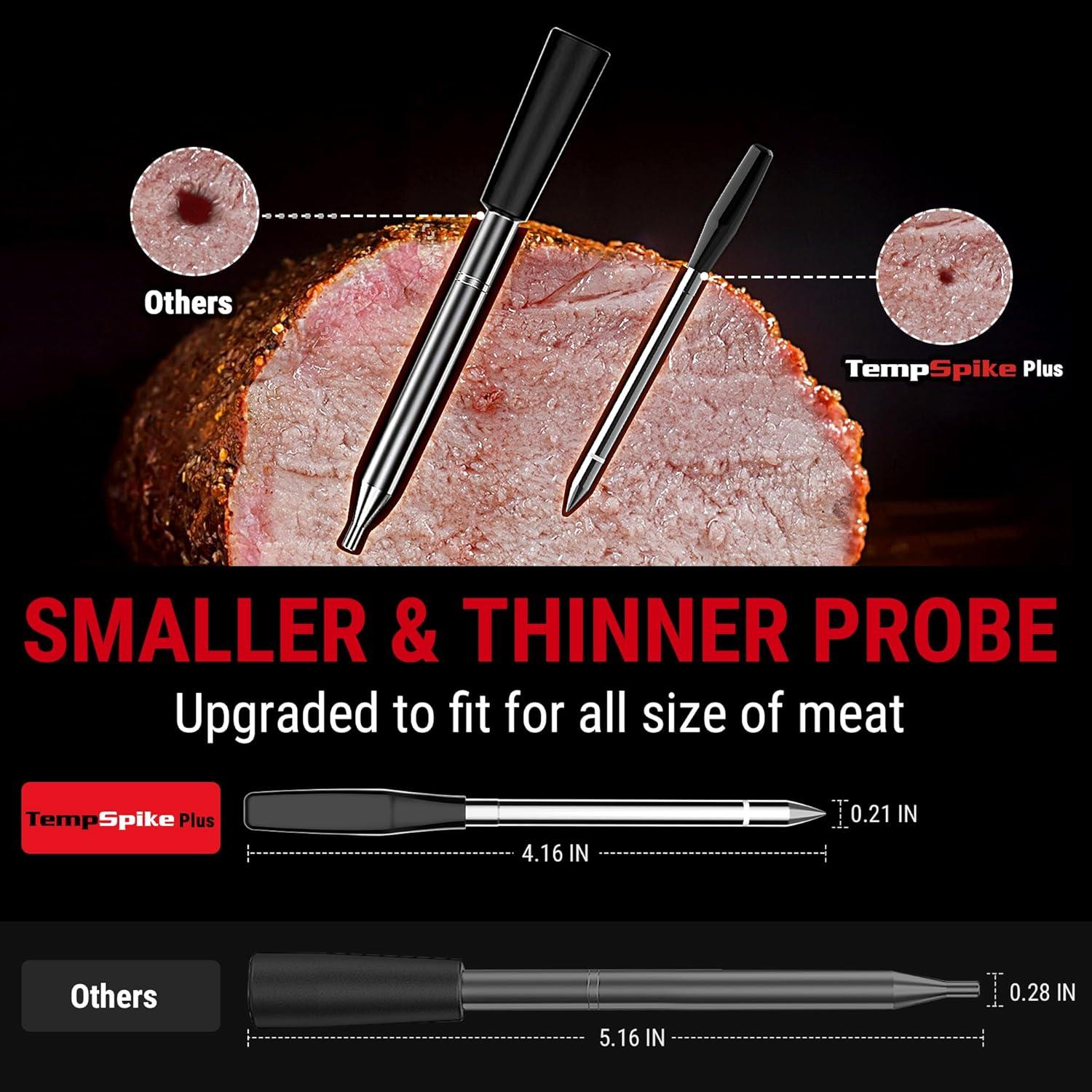 imageThermoPro 600FT Wireless Meat Thermometer with Upgraded UltraThin Probe Bluetooth Meat Thermometer Wireless for Outside Grill Smoker Thermometer for BBQ Oven Rotisserie Sous Vide TP970