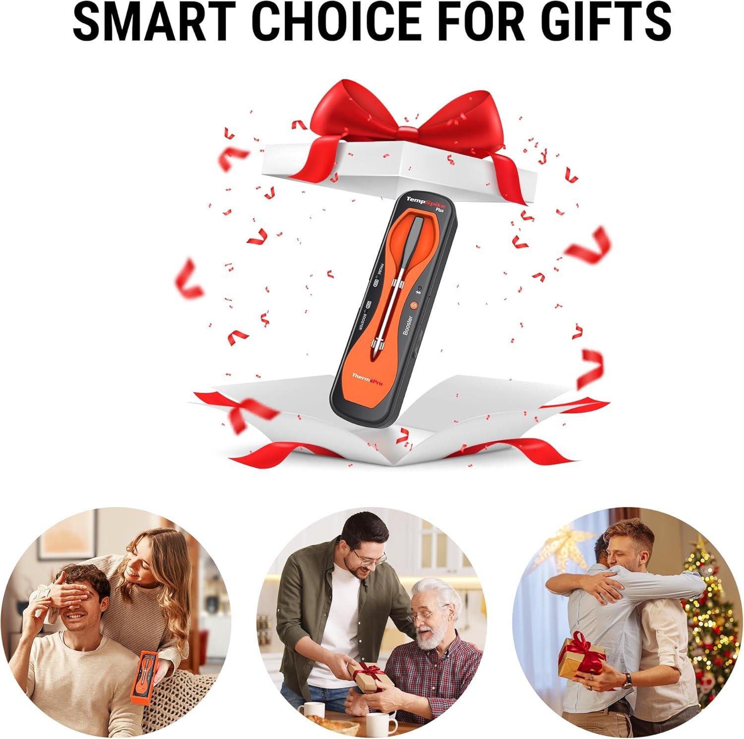 imageThermoPro 600FT Wireless Meat Thermometer with Upgraded UltraThin Probe Bluetooth Meat Thermometer Wireless for Outside Grill Smoker Thermometer for BBQ Oven Rotisserie Sous Vide TP970
