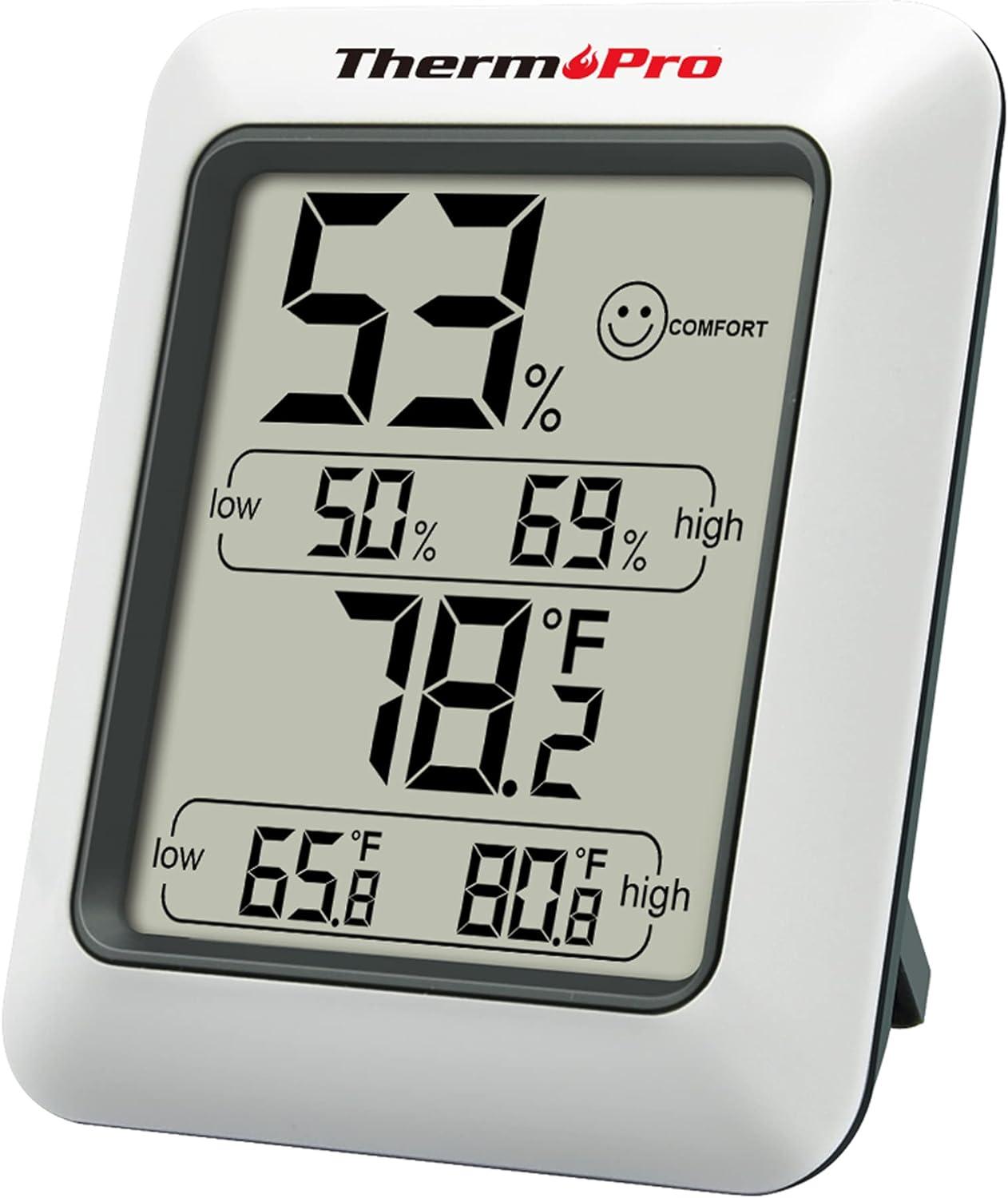 imageThermoPro Hygrometer Thermometer for House TP350 Bluetooth Room Indoor Greenhouse Thermometer Monitor Up to 260FT Backlit Humidity Meter Temperature Sensor with 2Year Data Export1