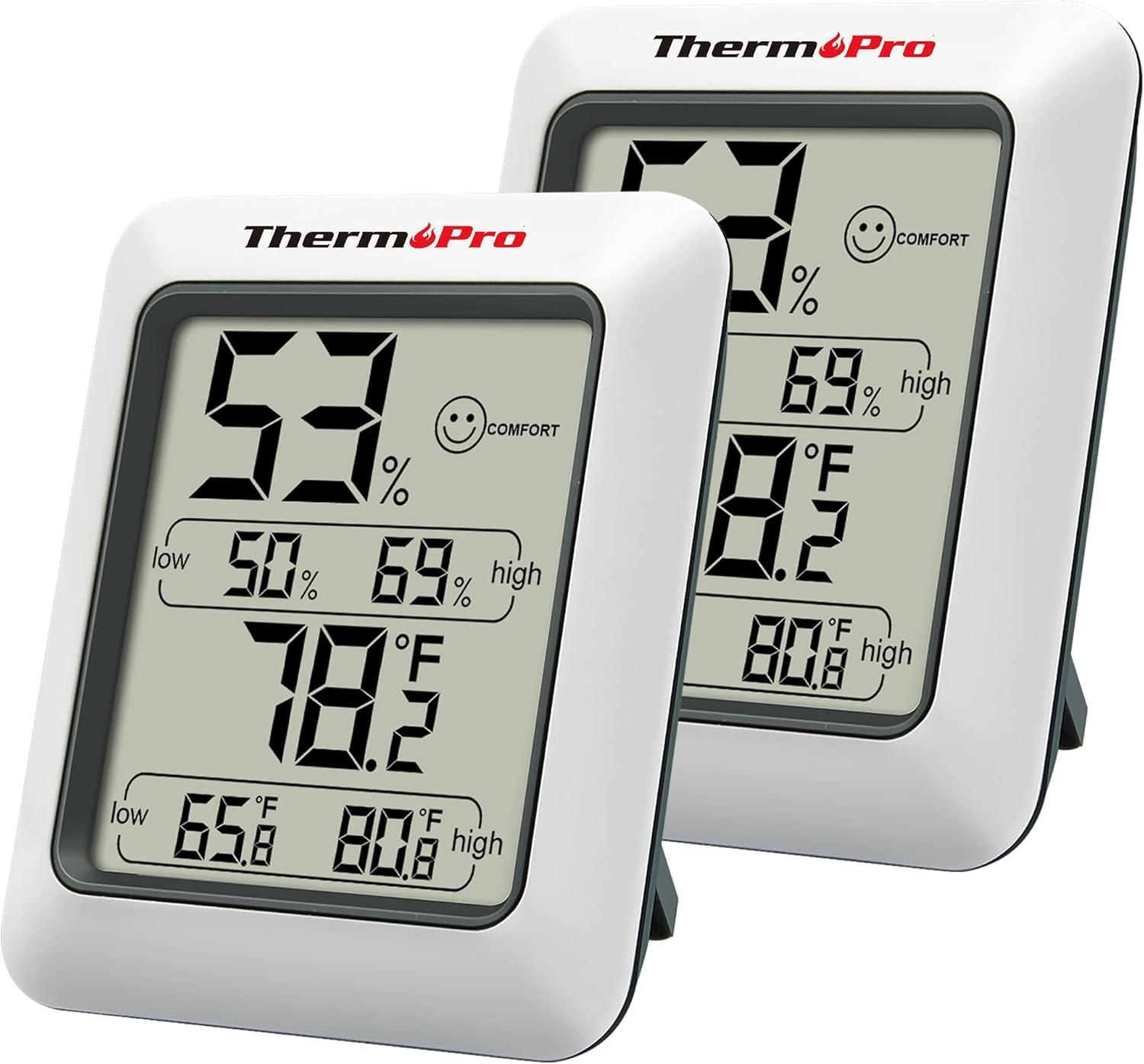 imageThermoPro Hygrometer Thermometer for House TP350 Bluetooth Room Indoor Greenhouse Thermometer Monitor Up to 260FT Backlit Humidity Meter Temperature Sensor with 2Year Data Export2