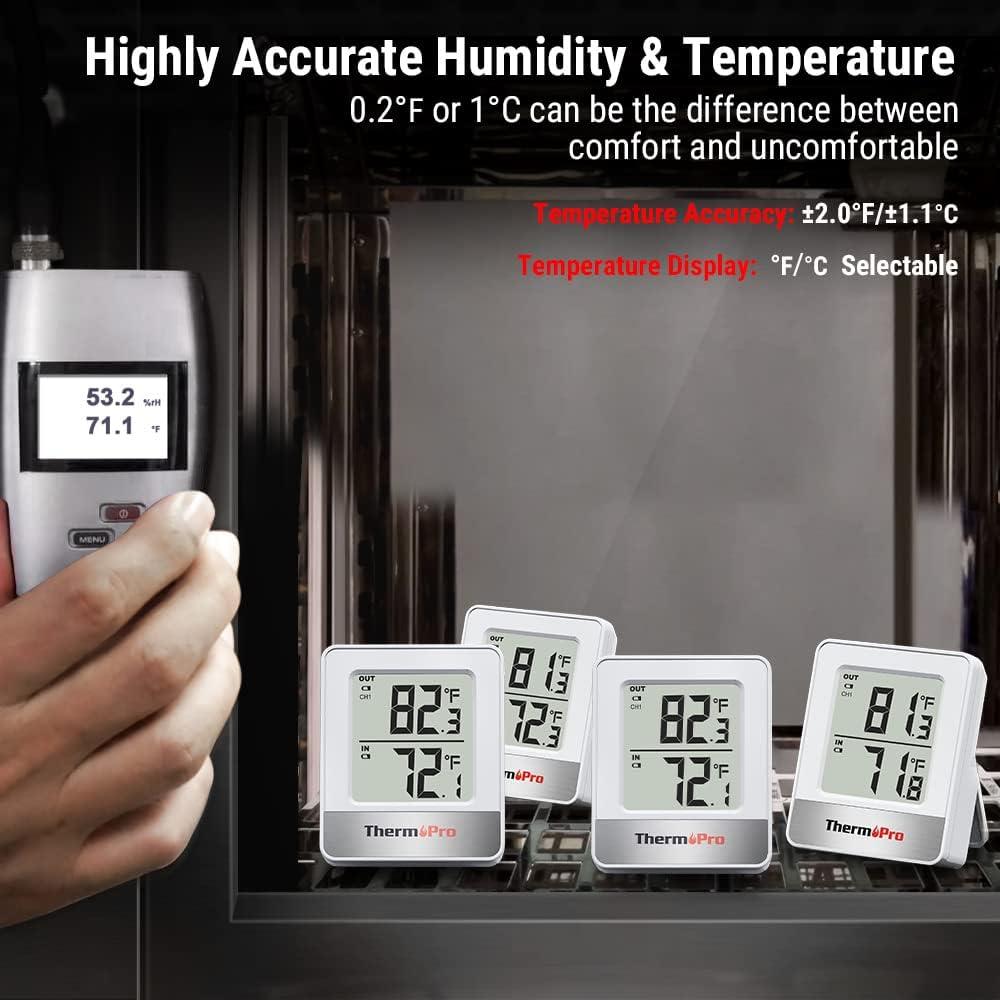 imageThermoPro Indoor Outdoor Thermometer Wireless 500FT Outside Greenhouse Thermometer with Temperature Sensor Outdoor Thermometers for Patio Reptile House Home Baby Room Temperature Monitor