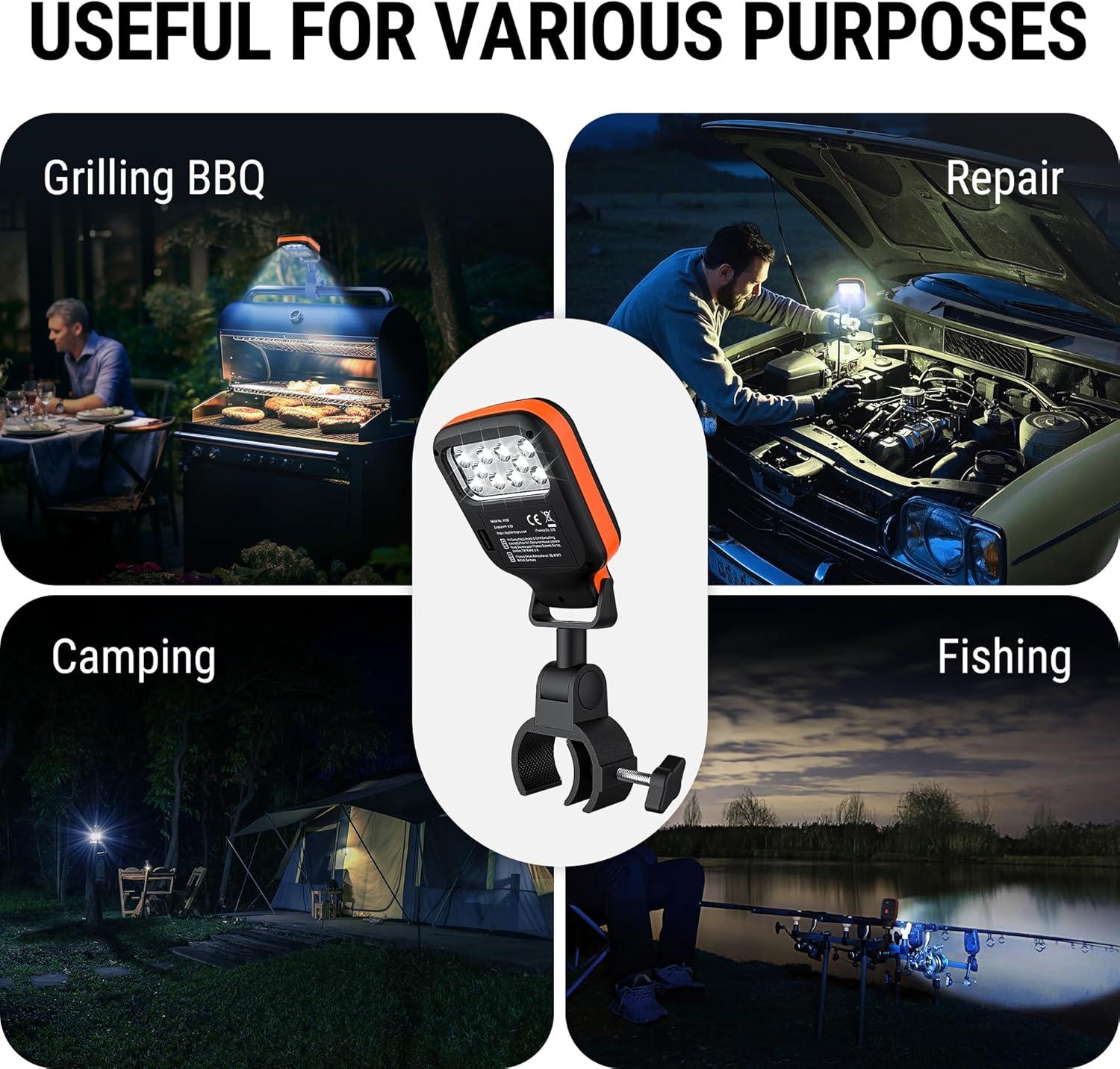 imageThermoPro Outdoor Grill Light for BBQ with 10 LEDs 3 Brightness ampamp EnergySaving Button 360 Adjustable Grill Lights for Outdoor Grill Grill Gifts for Him Her Parents Husbands Batteries Included
