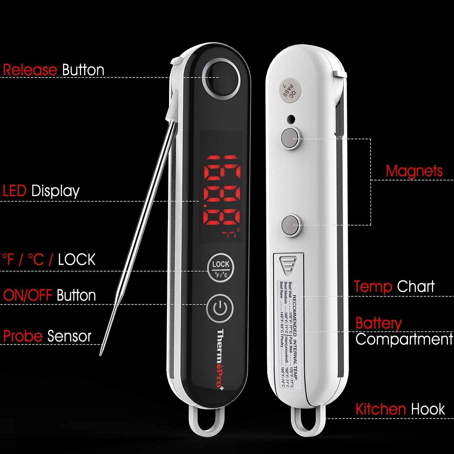 imageThermoPro TP18 Instant Read Meat Thermometer Digital with Thermocouple Sensor Cooking Food Thermometer for Grill Smoker BBQ Oil Deep Frying Candy Kitchen Thermometer
