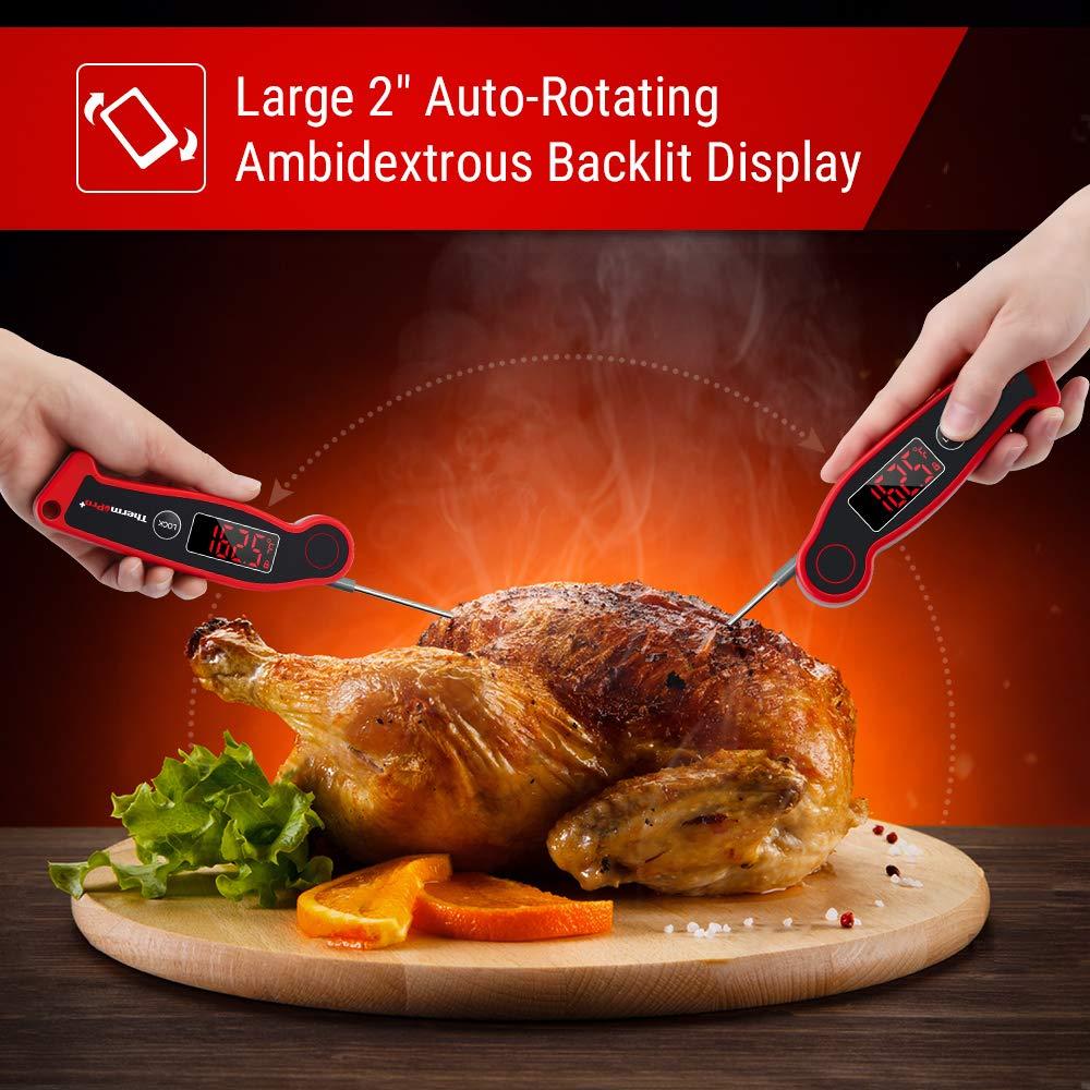 imageThermoPro TP19 Waterproof Digital Meat Thermometer for Grilling with Ambidextrous Backlit ampamp Thermocouple Instant Read Kitchen Cooking Food Thermometer for Candy Water Oil BBQ Grill SmokerClassicred