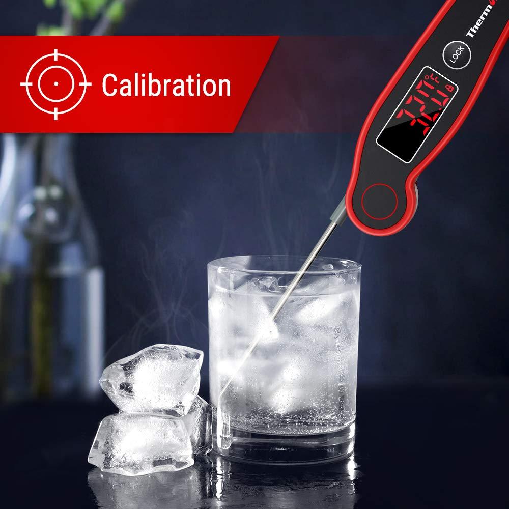imageThermoPro TP19 Waterproof Digital Meat Thermometer for Grilling with Ambidextrous Backlit ampamp Thermocouple Instant Read Kitchen Cooking Food Thermometer for Candy Water Oil BBQ Grill SmokerClassicred