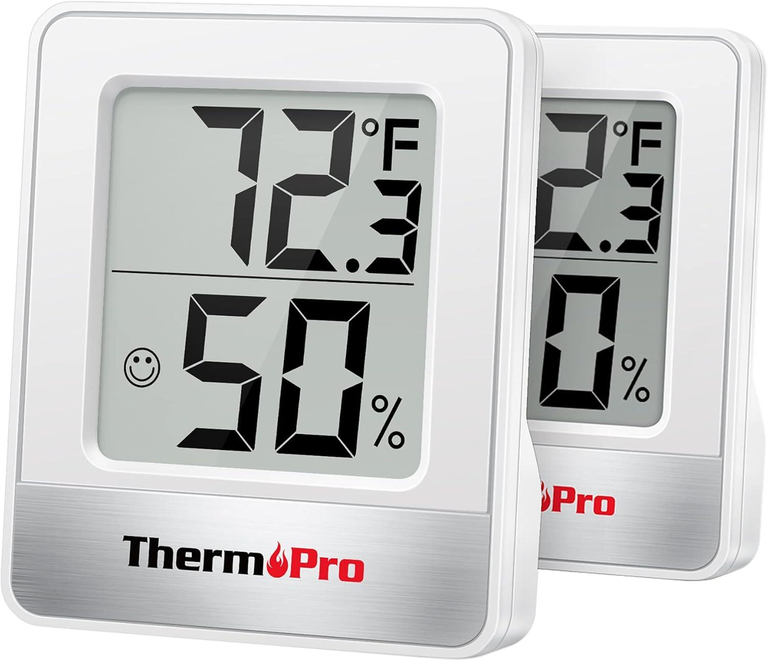 imageThermoPro TP49 Digital Hygrometer Indoor Thermometer Humidity Meter Room Thermometer with Temperature and Humidity Monitor Mini Hygrometer OutdoorWhite Indoor Thermometer