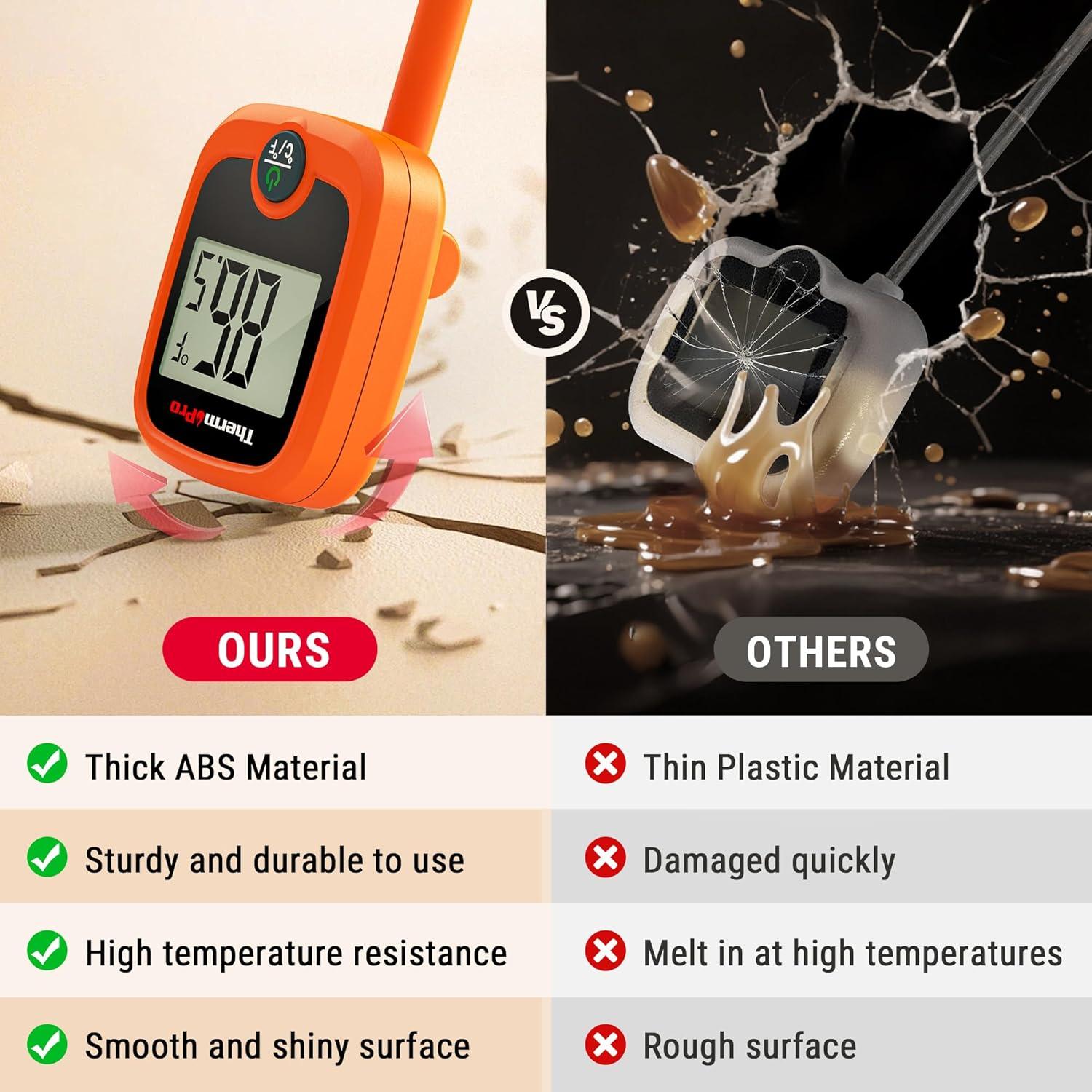 imageThermoPro TP509 Candy Thermometer with Pot Clip 10quot Long Probe Instant Read Meat Food Thermometer with LCD Cooking Oil Thermometer Deep Frying Thermometer for Candy Maple Syrup Sugar Brewing Making