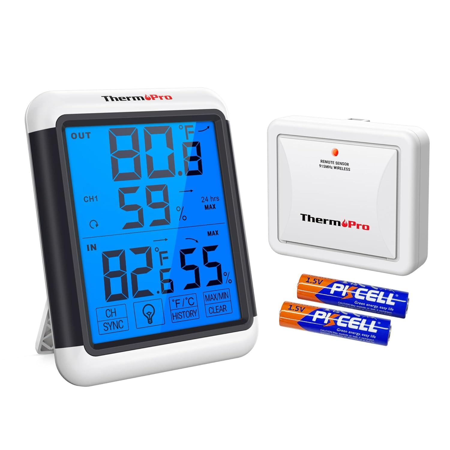 imageThermoPro TP55 Digital Indoor Hygrometer Thermometer 4Inch Temperature Humidity Monitor with Touchscreen and Backlit Indoor Room Thermometer Humidity Meter for House Home Greenhouse1