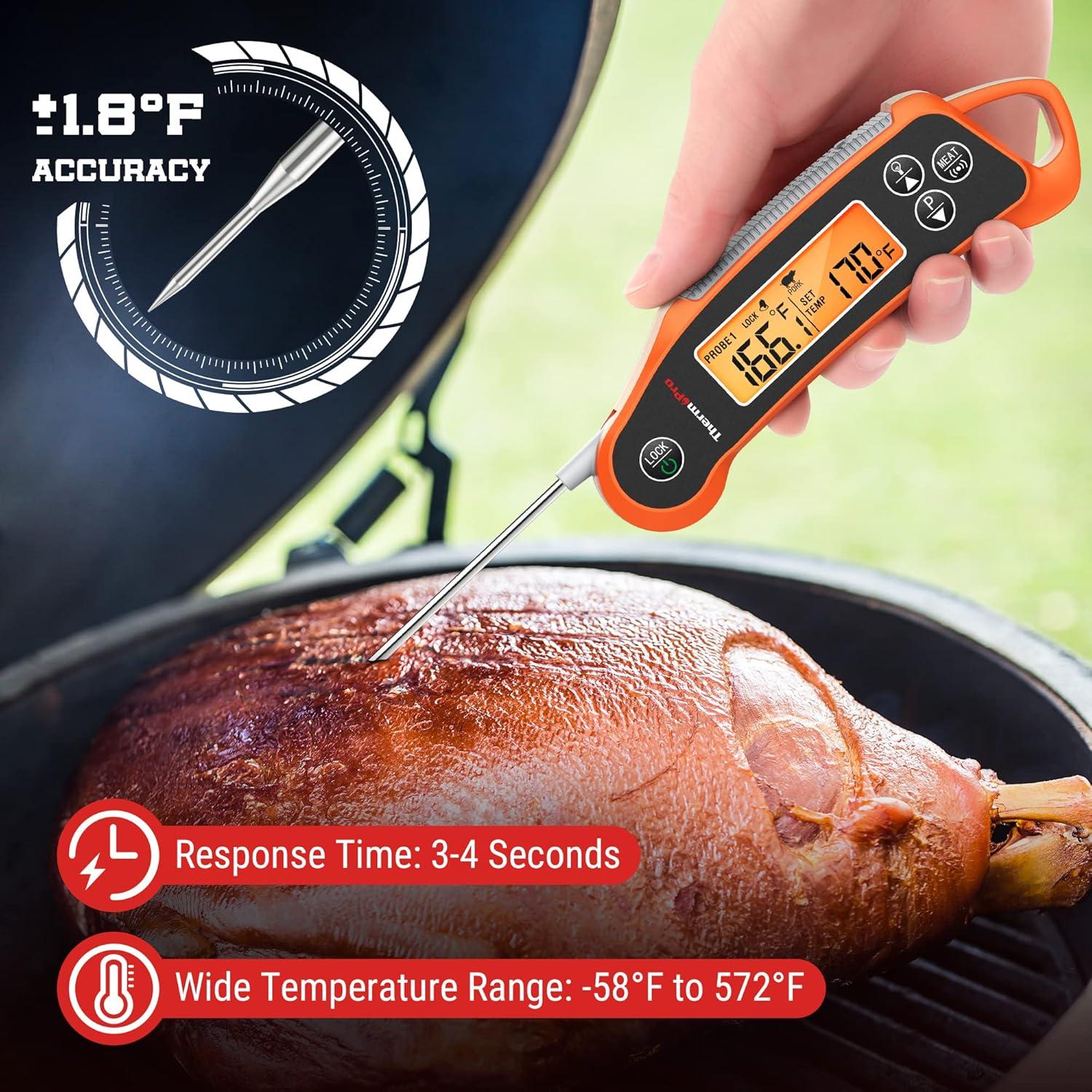 imageThermoPro TP710 Instant Read Meat Thermometer Digital for Cooking 2in1 Waterproof Kitchen Food Thermometer with Dual Probes and Dual Temperature Display for Oven Grilling Smoker ampamp BBQ