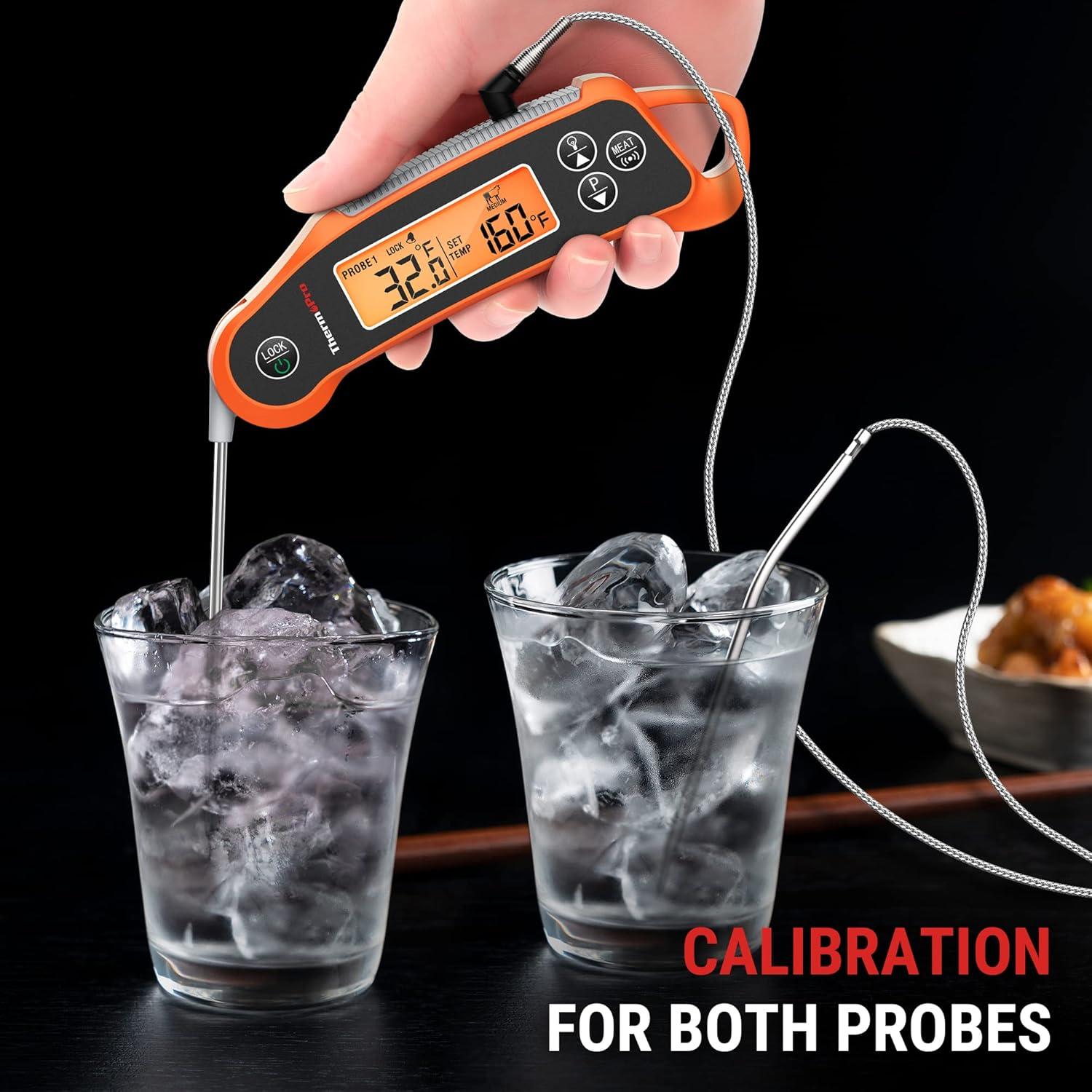 imageThermoPro TP710 Instant Read Meat Thermometer Digital for Cooking 2in1 Waterproof Kitchen Food Thermometer with Dual Probes and Dual Temperature Display for Oven Grilling Smoker ampamp BBQ