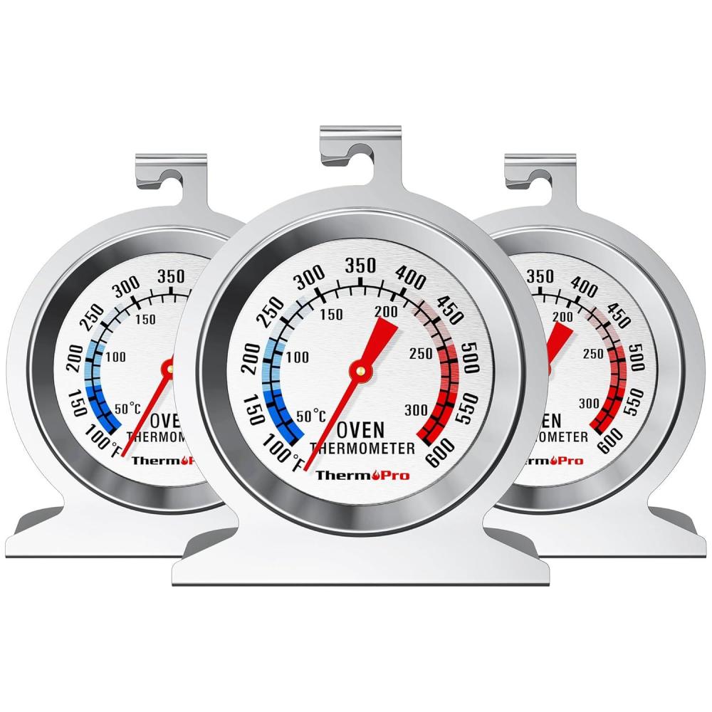 imageThermoPro 2Pack Oven Thermometer for Gas Oven 50300C100600F Smoker Temperature Gauge with 431 Stainless Steel Analog Instant Read Cooking Thermometer3