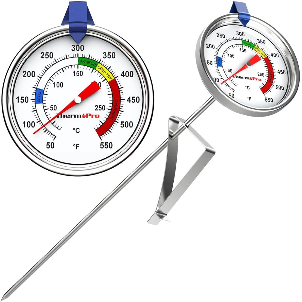 imageThermoPro Candy Thermometer with Pot Clip 9quot Long Probe Deep Fry Oil Thermometer for Frying ampamp Candy Making Fryer Cooking Thermometer for Liquids Chocolate Sugar Caramel Brewing ampamp Baking1