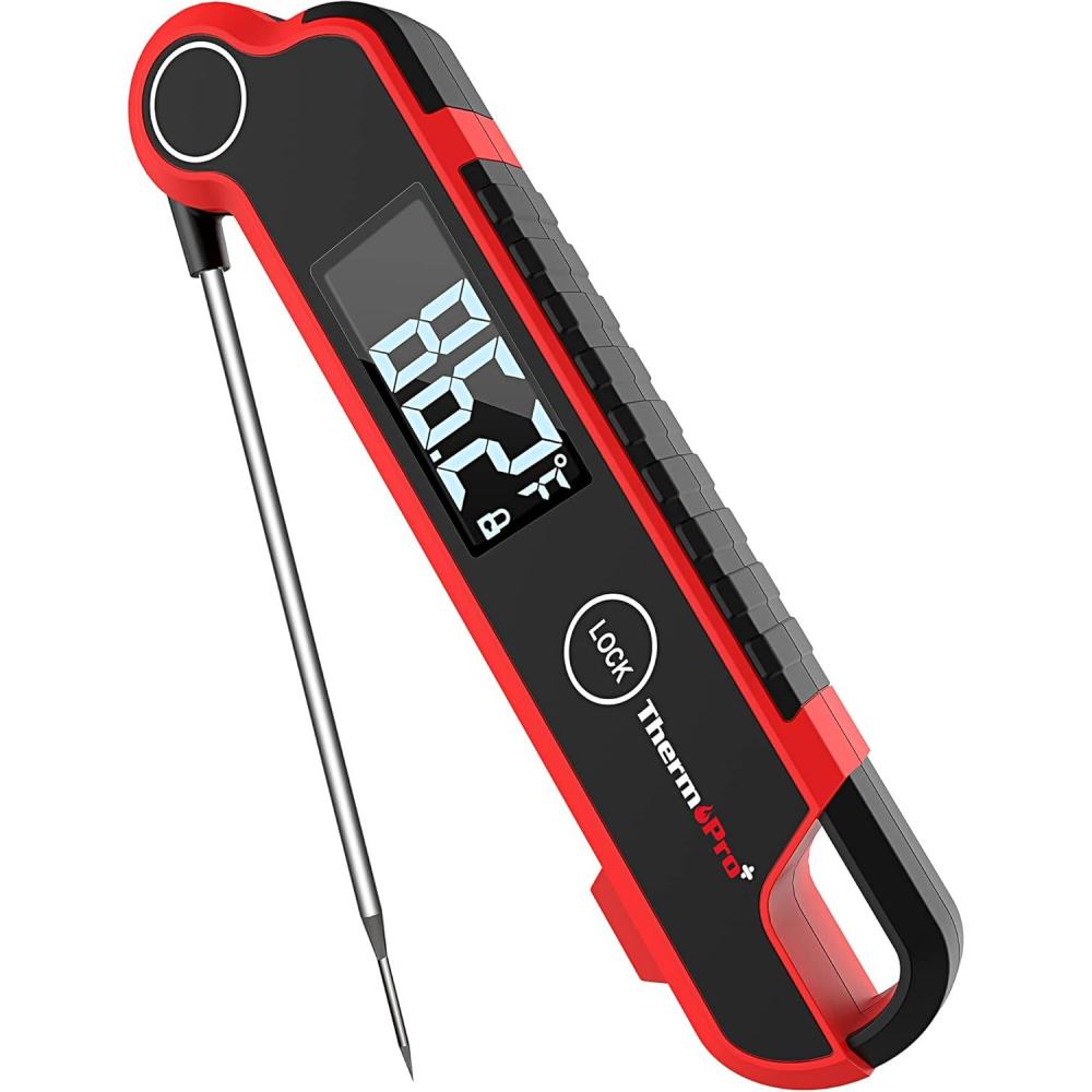 imageThermoPro TP620 Instant Read Meat Thermometer Digital Cooking Thermometer with Large AutoRotating LCD Display Waterproof Food Thermometer Digital for Kitchen BBQ or Grill