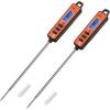 imageThermoPro TP01A Digital Meat Thermometer for Cooking Candle Liquid Deep Frying Oil Candy Kitchen Food Instant Read Thermometer with Super Long Probe Backlit Lock FunctionOrange 2Pcs
