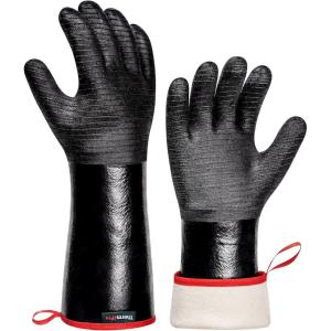 ThermoPro 932°F Heat Resistant BBQ Gloves, 14″ Waterproof Oven & Grill Gloves, Oil & Slip-Resistant Neoprene Oven Mitts for BBQ, Fire Pit, Rotisserie, Smoker Accessories Gifts for Men and Women(14INCH)