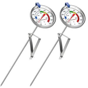 ThermoPro Candy Thermometer with Pot Clip, 9″ Long Probe Deep Fry Oil Thermometer for Frying & Candy Making, Fryer Cooking Thermometer for Liquids, Chocolate, Sugar, Caramel, Brewing & Baking(2)
