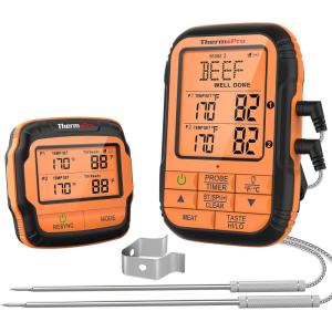 ThermoPro TP27 500FT Long Range Wireless Meat Thermometer for Grilling and Smoking with 4 Probes Smoker BBQ Grill Kitchen Food Cooking Digital Thermometer for Meat(Two Probes)