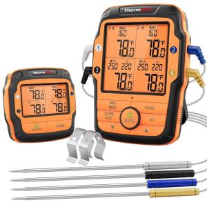 ThermoPro TP27 500FT Long Range Wireless Meat Thermometer for Grilling and Smoking with 4 Probes Smoker BBQ Grill Kitchen Food Cooking Digital Thermometer for Meat(Four Probes)