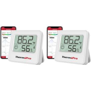 ThermoPro TP357 Digital Hygrometer Indoor Thermometer of 260FT, Bluetooth Thermometer Humidity Meter with Smart App, Room Thermometer Humidity Gauge with Temperature Humidity Sensor(1)