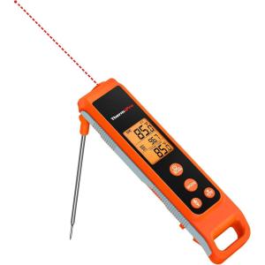 ThermoPro TP420 2-in-1 Instant Read Thermometer for Cooking, Infrared Thermometer Cooking Thermometer with Meat Probe, Non-Contact Laser Meat Thermometer for Griddle Grill Pizza Oven HVAC Pool(IR Thernometer with Meat Probe)