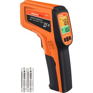 ThermoPro TP450 Dual Laser Temperature Gun for Cooking, Digital Infrared Thermometer for Pizza Oven Grill, Laser Thermometer Gun with Adjustable Emissivity Temp Gun -58℉to 1022℉(Not for Human)(2-Laser & D:S 16:1)