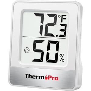 ThermoPro TP49 Digital Hygrometer Indoor Thermometer Humidity Meter Room Thermometer with Temperature and Humidity Monitor Mini Hygrometer Outdoor(White Indoor Thermometer)