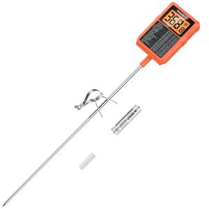 ThermoPro TP510 Waterproof Digital Candy Thermometer with Pot Clip, 8.1″ Long Probe Instant Read Food Cooking Meat Thermometer for Grilling Smoker BBQ Deep Fry Oil Thermometer(Temperature Guide)