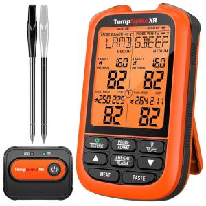 ThermoPro TempSpike 1000FT Wireless Meat Thermometer Digital with 2 Upgraded Ultra-Thin Probe, Kitchen Food Thermometer for Cooking, Turkey, Oven, Smoker, Rotisserie, BBQ, Grill Temperature Indicator(2000ft Meat Thermometer)