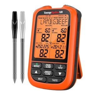 ThermoPro TempSpike 1000FT Wireless Meat Thermometer Digital with 2 Upgraded Ultra-Thin Probe, Kitchen Food Thermometer for Cooking, Turkey, Oven, Smoker, Rotisserie, BBQ, Grill Temperature Indicator(1000ft Meat Thermometer)