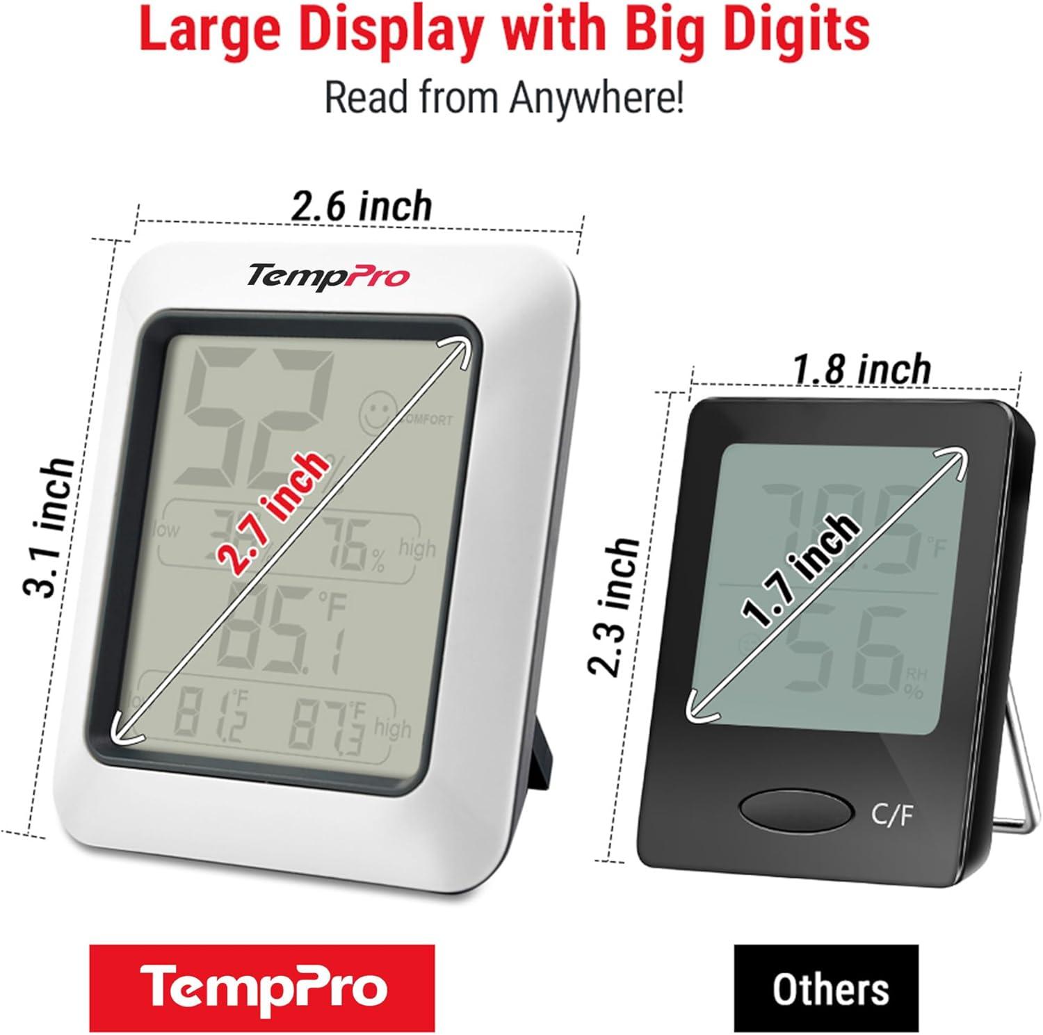 imageTempPro TP50 3 Pieces Digital Hygrometer Indoor Thermometer Room Thermometer and Humidity Gauge with Temperature Humidity Monitor Previously ThermoPro