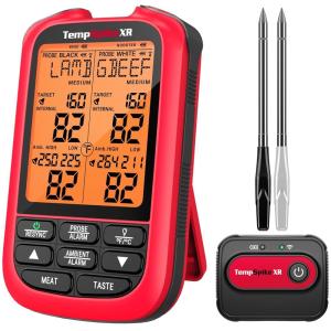 ThermoPro TempSpike 2000FT Wireless Meat Thermometer with 2 Ultra-Thin Meat Probe, Smart Meat Thermometer Digital Wireless for Rotisserie, Smoker, BBQ, Grill and Kitchen Cooking Thermometer(Red)