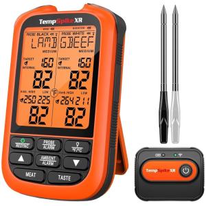 ThermoPro TempSpike 2000FT Wireless Meat Thermometer with 2 Ultra-Thin Meat Probe, Smart Meat Thermometer Digital Wireless for Rotisserie, Smoker, BBQ, Grill and Kitchen Cooking Thermometer(Orange)