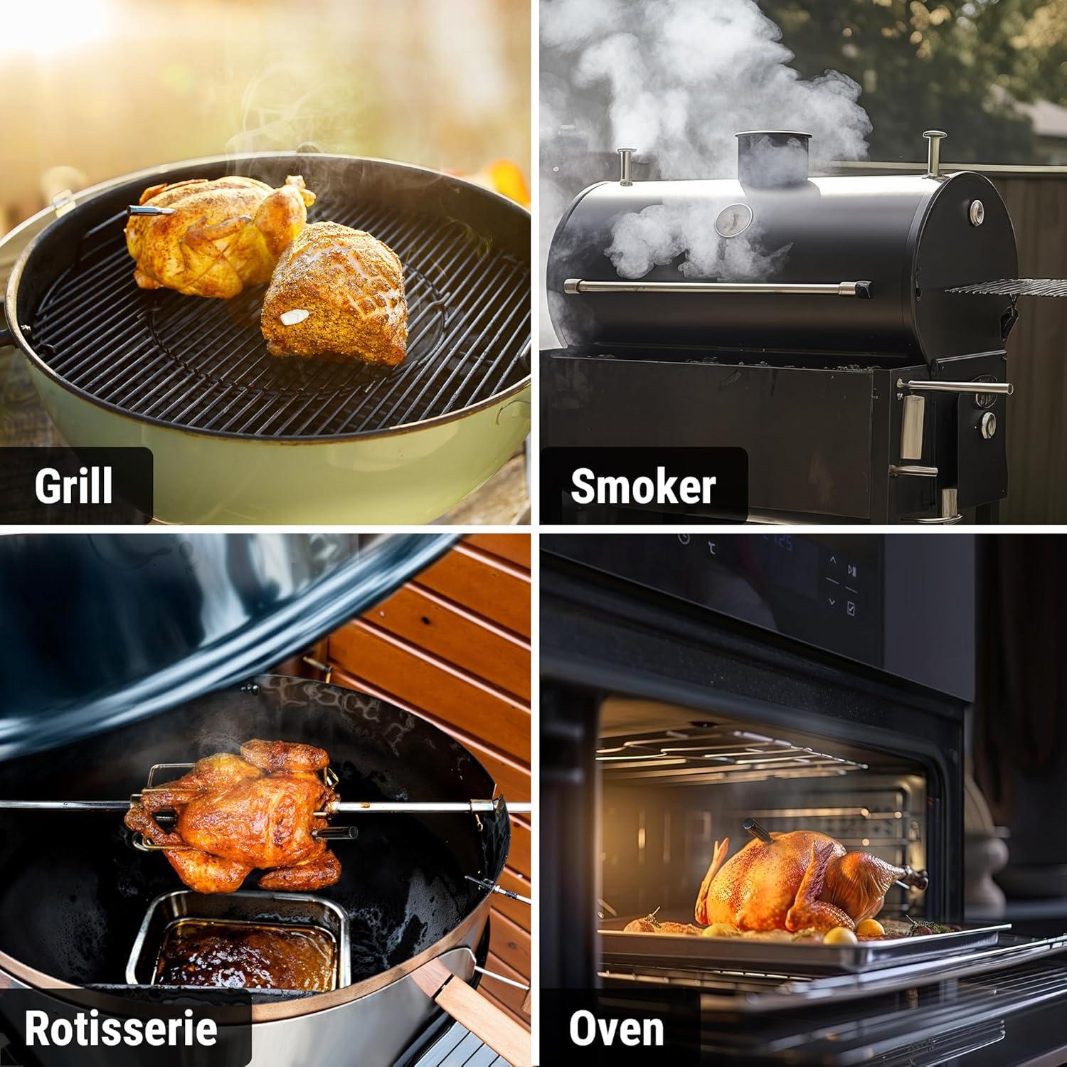 image:imageThermoPro 500ft Wireless Meat Thermometer for Cooking Bluetooth Meat Thermometer with Upgraded Meat Probe for Kitchen Oven Smoker Rechargeable Meat Probe for Backyard Grill BBQ Holiday Gifts