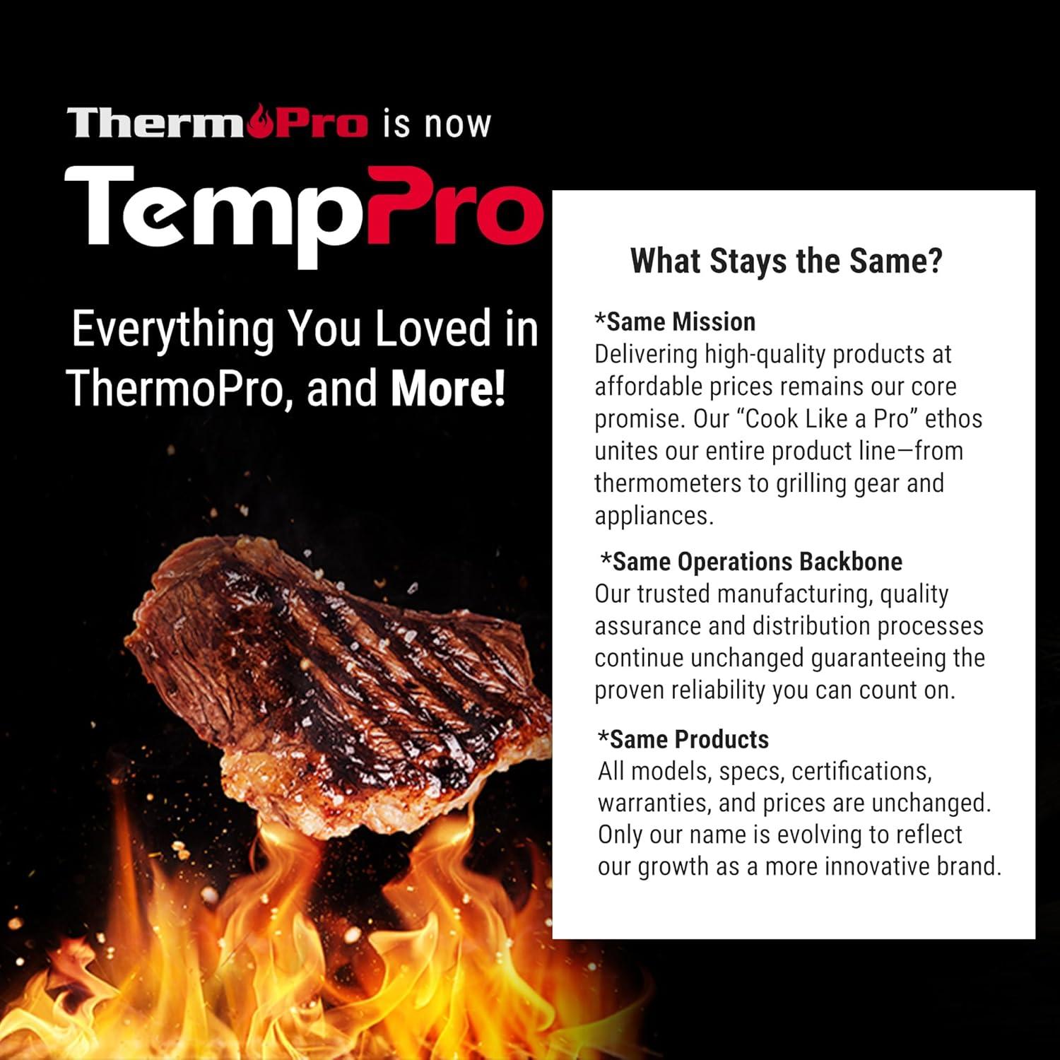 image:imageTempPro BBQ Grill Brush with Wide Scraper BristleFree Stainless Steel Grilling Cleaner Safe AllGrate Cleaner Perfect for BBQ Grill Cleaning Accessory Previously ThermoPro
