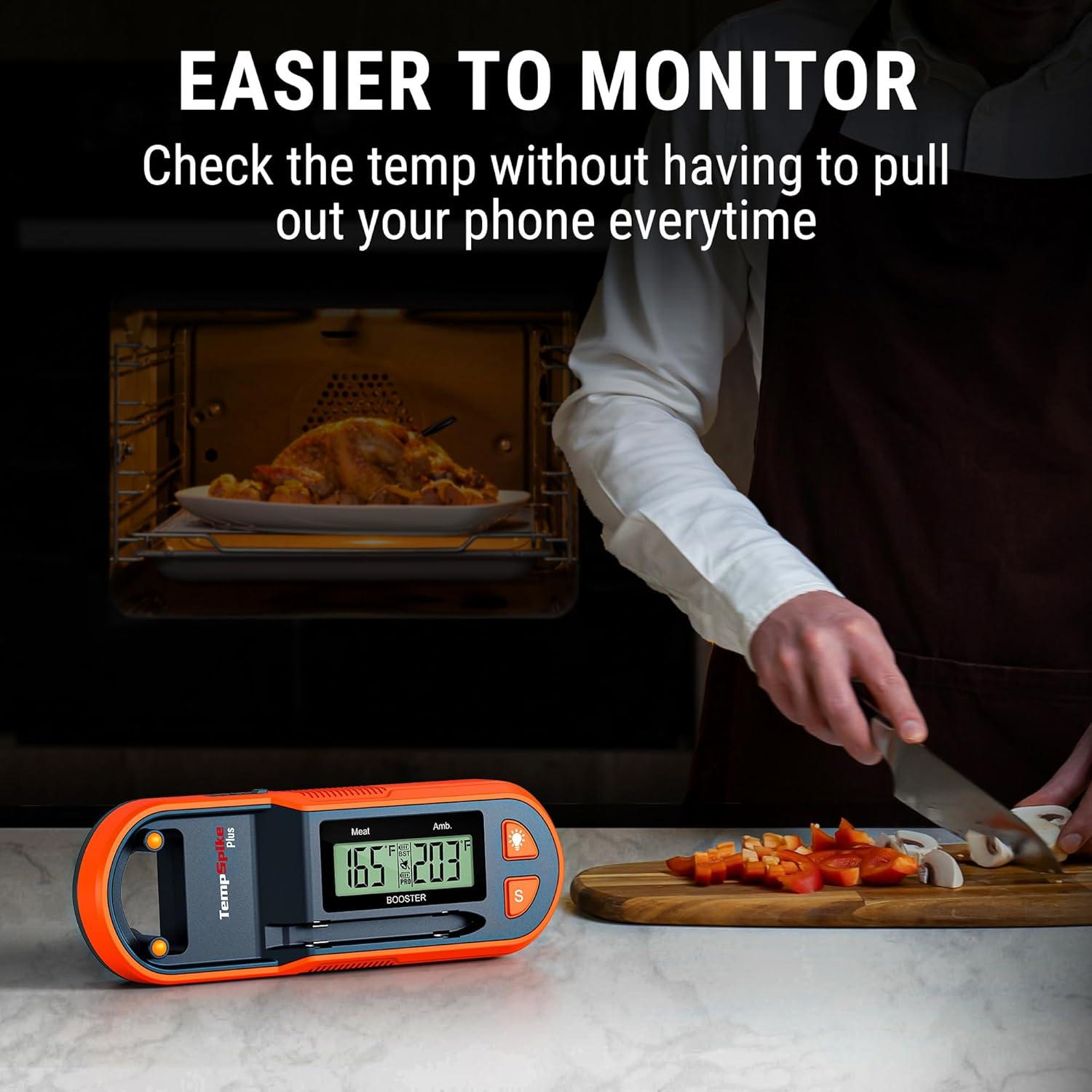 image:imageThermopro TempSpike 600 ft Wireless Meat Thermometer Digital with UltraThinner Probe Bluetooth Meat Thermometer Wireless with LCDEnhanced Booster for BBQ Grill Smoker Rotisserie Sous VideClassic 1 Probe