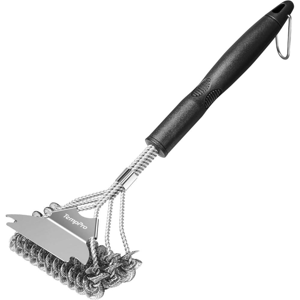 image:imageTempPro BBQ Grill Brush with Wide Scraper BristleFree Stainless Steel Grilling Cleaner Safe AllGrate Cleaner Perfect for BBQ Grill Cleaning Accessory Previously ThermoPro