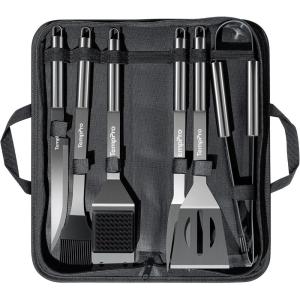 TempPro Grilling Accessories Grill Set with Spatula, Fork, Brush & Tongs, Heavy Duty Stainless Steel Grill Tools for Camping Burger, BBQ Accessories for Men Dad Him (Previously ThermoPro)