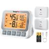 image:imageTempPro Wireless Freezer Fridge Thermometer with Alarm 500 ft150 m Range High Accuracy Rechargeable Refrigerator Thermometer with Backlit LCD Display Battery Included Previously ThermoProWireless Fridge and Freezer Thermometer