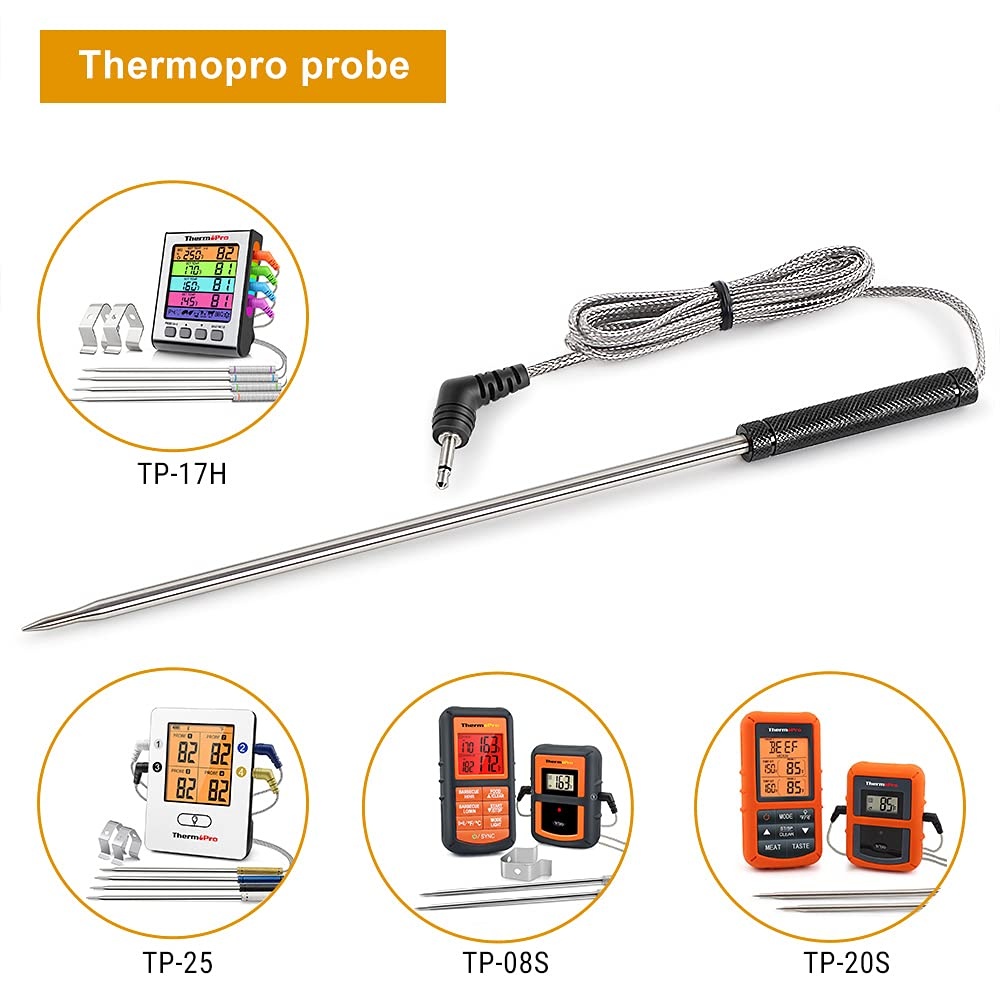 image:imageOfficial TempPro Stainless Steel Probe Replacement Stainless Meat Probe for TP25 TP27 Silvery2Previously ThermoProBlack