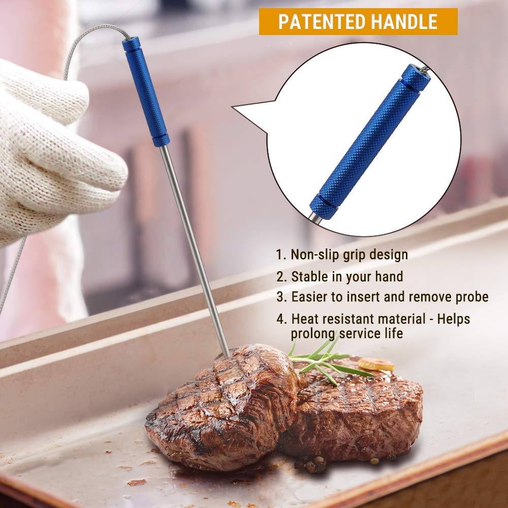 image:imageOfficial TempPro Stainless Steel Probe Replacement Stainless Meat Probe for TP25 TP27 Silvery2Previously ThermoProBlue