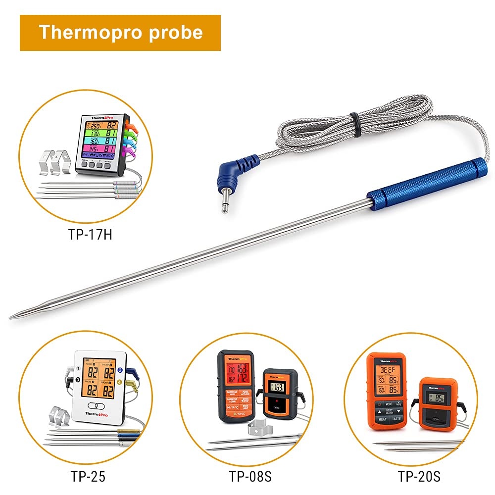 image:imageOfficial TempPro Stainless Steel Probe Replacement Stainless Meat Probe for TP25 TP27 Silvery2Previously ThermoProBlue