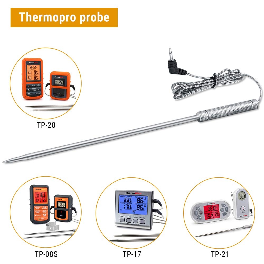 image:imageOfficial TempPro Stainless Steel Probe Replacement Stainless Meat Probe for TP25 TP27 Silvery2Previously ThermoProSilver