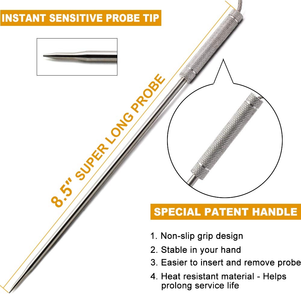 image:imageOfficial TempPro Stainless Steel Probe Replacement Stainless Meat Probe for TP25 TP27 Silvery2Previously ThermoProSilver