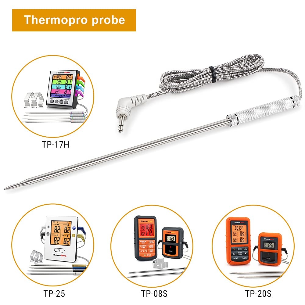image:imageOfficial TempPro Stainless Steel Probe Replacement Stainless Meat Probe for TP25 TP27 Silvery2Previously ThermoProSilvery2
