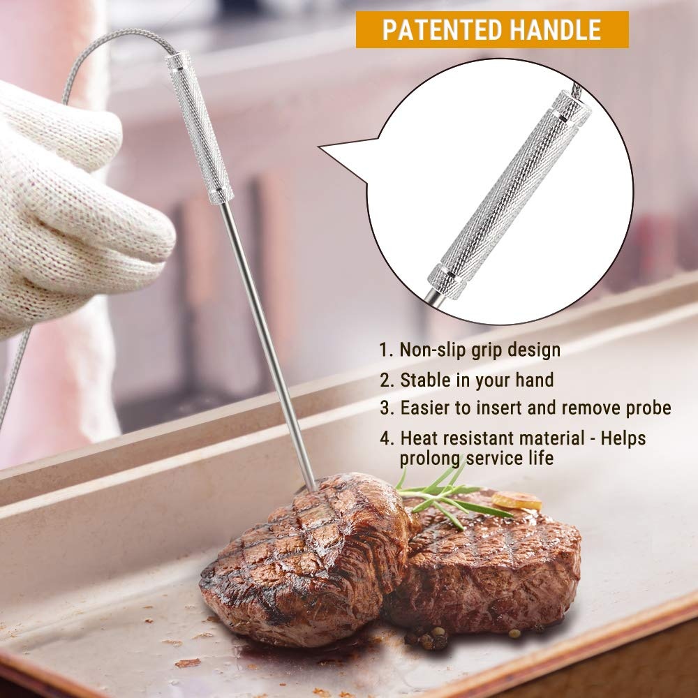 image:imageOfficial TempPro Stainless Steel Probe Replacement Stainless Meat Probe for TP25 TP27 Silvery2Previously ThermoProSilvery2