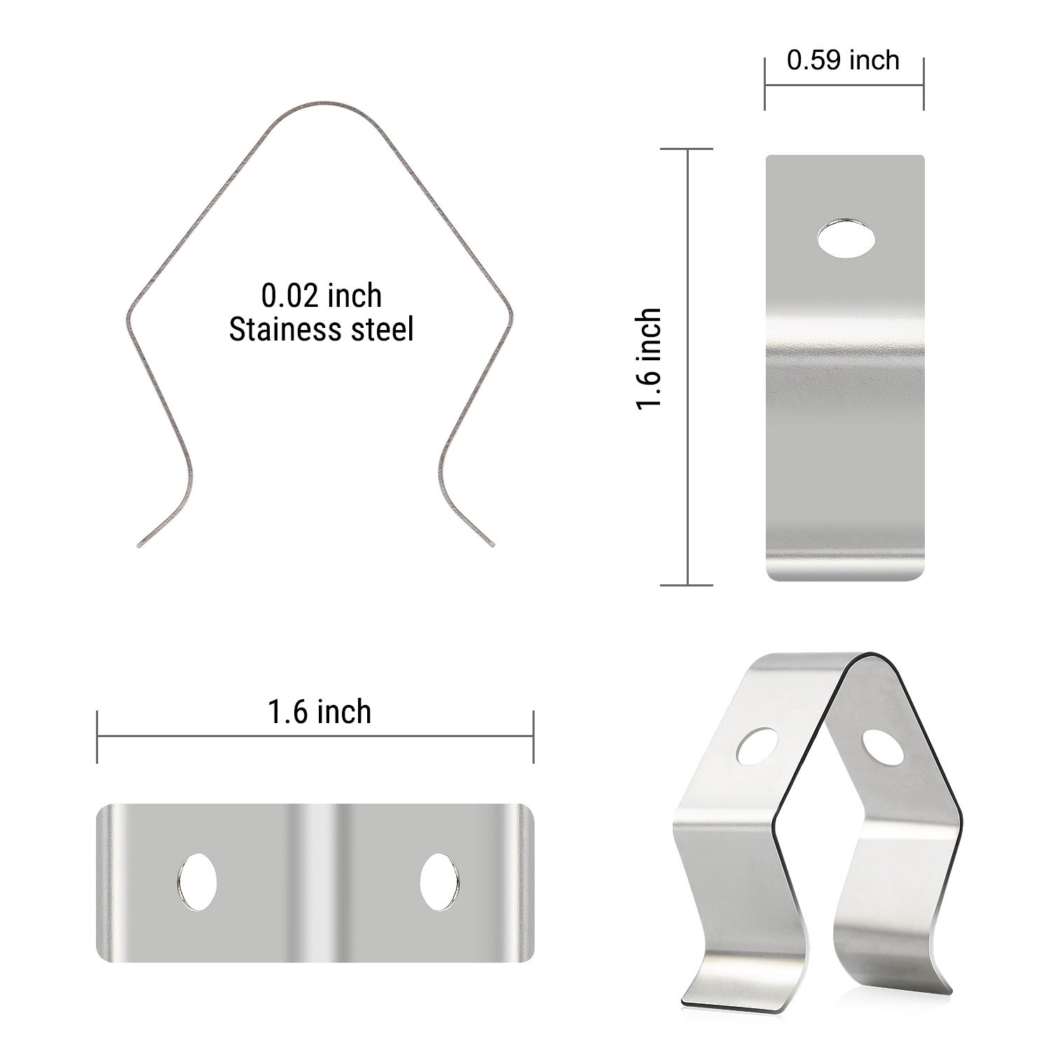 image:imageTempPro Meat Thermometer Probe Clip Stainless Steel Clip Replacement for All ThermoPro Meat Thermometers TP20 TP920 TP930 TP829 TP25 TP910 TP16 TP17 TP16S TP17H TP826 TP08 TP27 TP28