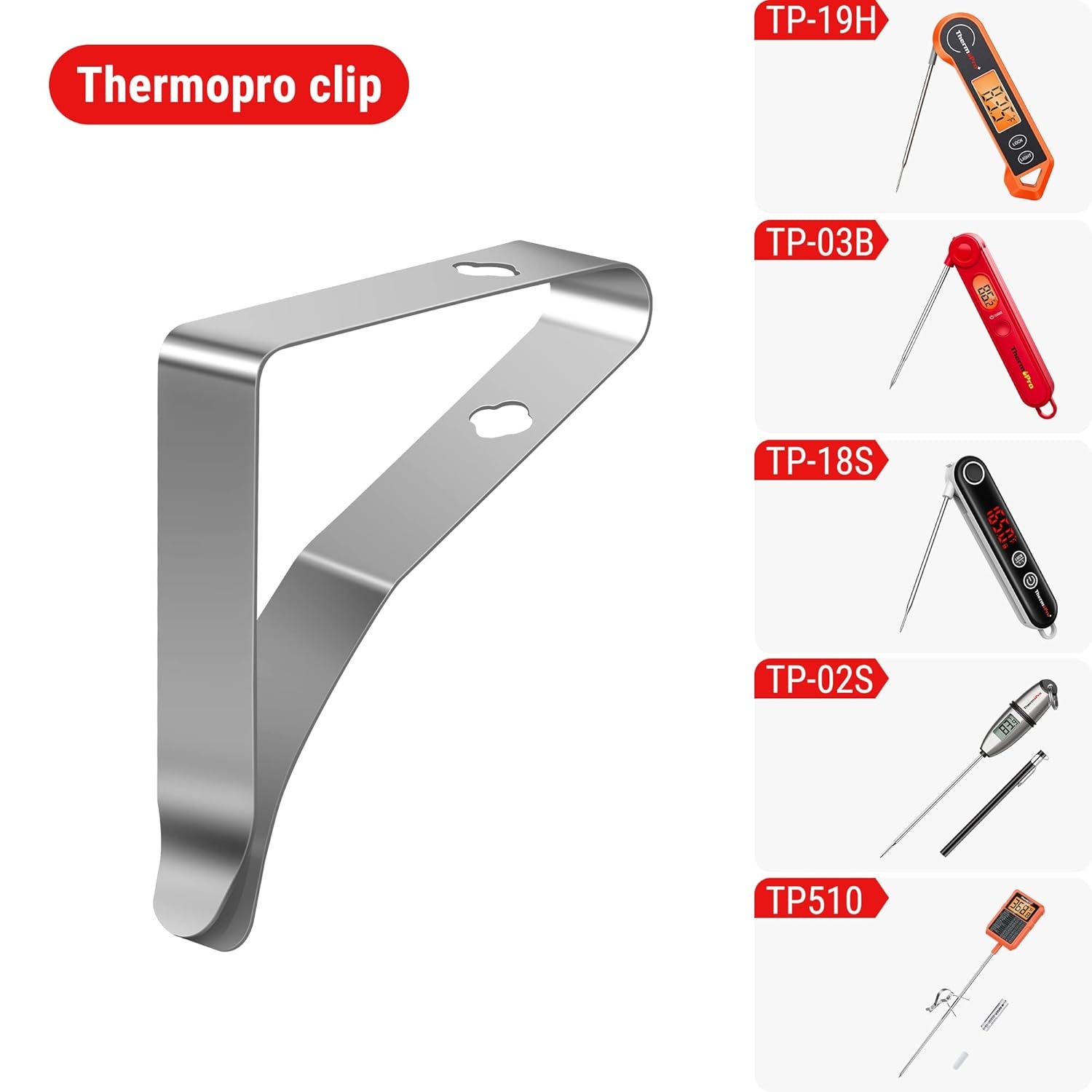 image:imageTempPro Stainless Steel Clip Holder for Cup Glasses Deep Fryer Coffee Pot Containers 2pcsPreviously ThermoPro