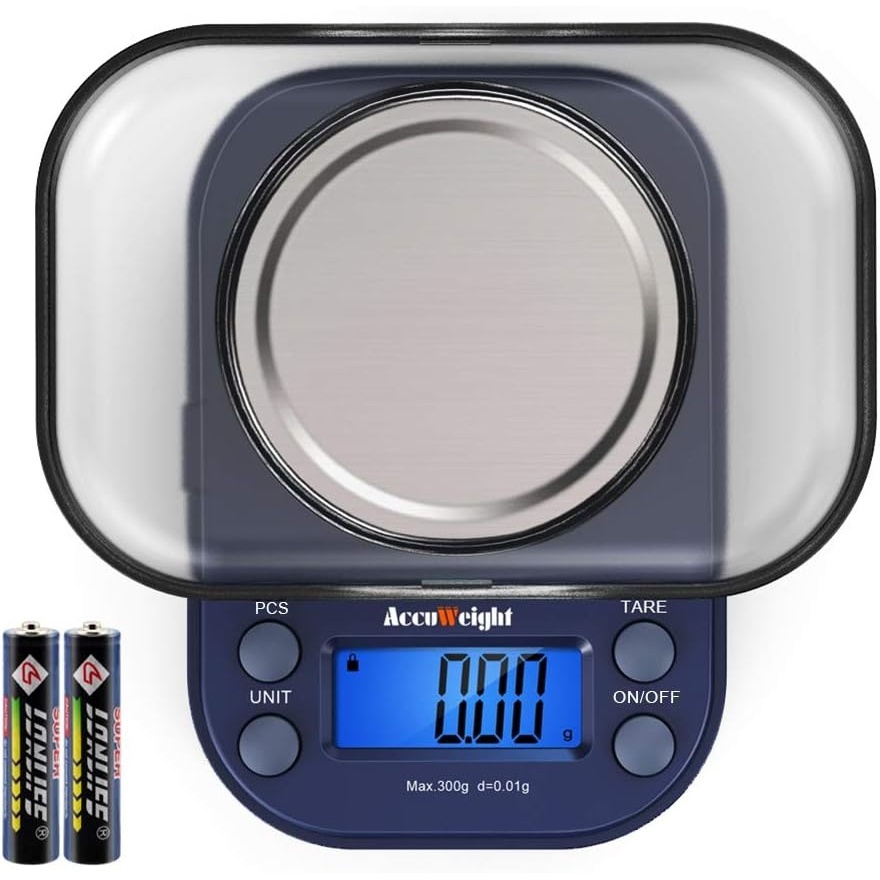 image:imageAccuWeight Digital Gram Scale with 300g001g Small Pocket Coffee Scale with High Accuracy Jewelry Scale with Tare and Calibration for Kitchen Food Scale